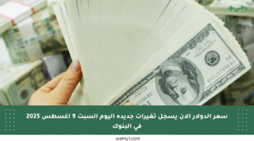 سعر الدولار الآن يسجل تغيرات جديدة اليوم السبت 9 أغسطس 2025 في البنوك
